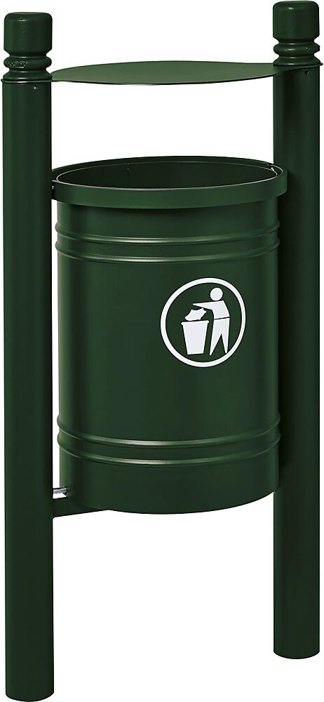 PROCITY Recipiente de residuos SANTIAGO CITY, capacidad 40 l, con cubo interior, verde