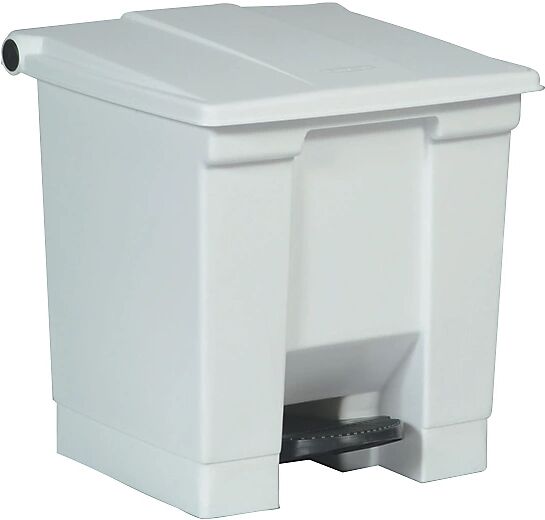 Rubbermaid Cubo industrial con pedal, capacidad 30 l, blanco