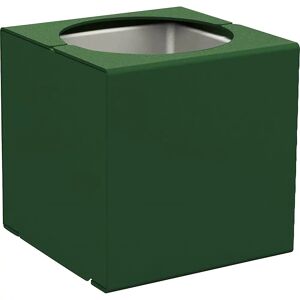 PROCITY Jardinera KUBE, H x A x P 450 x 450 x 450 mm, acero, verde musgo