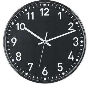 Kaiser Reloj de pared, mecanismo de relojería controlado por radio, Ø 300 mm, carcasa negra, esfera negra