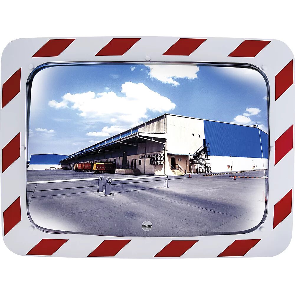 Vialux Espejo de tráfico de acero inoxidable, rectangular, H x A 400 x 600 mm