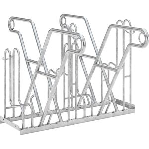 kaiserkraft Aparcadero para apoyar bicicletas, modelo 4600 XBF, por ambos lados, 2 x 2 plazas