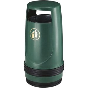 kaiserkraft Colector de residuos para exteriores, capacidad 90 l, H x Ø 1000 x 490 mm, verde