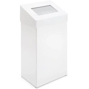 kaiserkraft Colector de residuos con tapa de cierre automático, capacidad 50 l, A x H x P 380 x 680 x 250 mm, aluminio, blanco