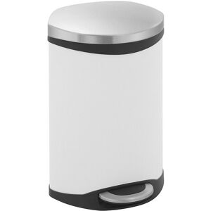 EKO Colector de residuos con pedal, en forma de concha, capacidad 10 l, H x A x P 450 x 255 x 295 mm, cuerpo de chapa de acero pintada de blanco