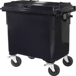 kaiserkraft Contenedor de basura de plástico, DIN EN 840, capacidad 660 l, A x H x P 1360 x 1235 x 765 mm, antracita, a partir de 5 unid.