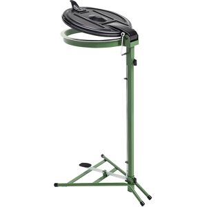 kaiserkraft Soporte para bolsas de basura, bastidor fijo, para 120 l de capacidad, con pedal, verde, tapa de plástico