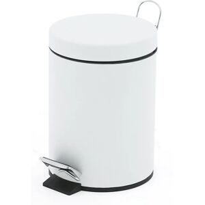 kaiserkraft Colector de residuos con pedal y cubo interior de plástico, capacidad 3 l, H x Ø 270 x 167 mm, blanco, a partir de 10 unid.