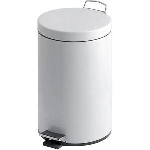 kaiserkraft Colector de residuos con pedal y cubo interior de plástico, capacidad 20 l, H x Ø 445 x 292 mm, blanco