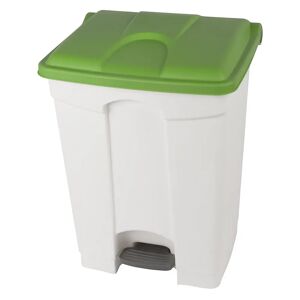 kaiserkraft Colector de residuos con pedal, capacidad 70 l, A x H x P 505 x 675 x 415 mm, blanco, tapa verde