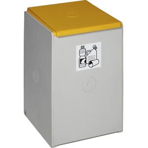 VAR Recipiente de plástico para separar materiales, recipiente individual de 60 l de capacidad, amarillo