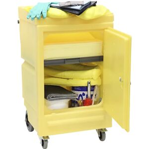 kaiserkraft Carro de emergencia para derrames, fieltros, granulados, modelo para productos químicos, fieltros amarillo