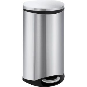 EKO Colector de residuos con pedal, en forma de concha, capacidad 30 l, H x A x P 690 x 340 x 375 mm, cuerpo de acero inoxidable