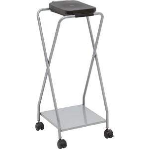 eurokraft basic Soporte para bolsas de basura, para capacidades de hasta 120 l, chasis rodante, tapa negra