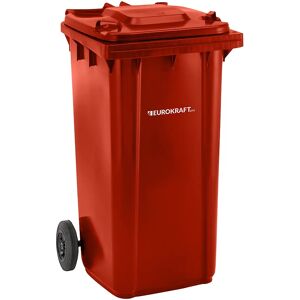 eurokraft pro Contenedor de basura de plástico DIN EN 840, capacidad 240 l, A x H x P 580 x 1100 x 740 mm, rojo, a partir de 5 unid.