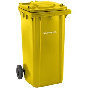 eurokraft pro Contenedor de basura de plástico DIN EN 840, capacidad 240 l, A x H x P 580 x 1100 x 740 mm, amarillo, a partir de 5 unid.