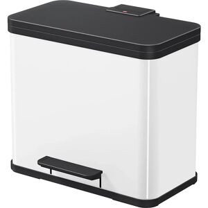 Hailo Colector de residuos ecológico con pedal, trio Plus L, capacidad 3 x 9 l, blanco