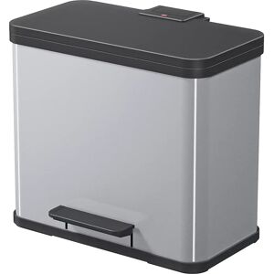 Hailo Colector de residuos ecológico con pedal, trio Plus L, capacidad 3 x 9 l, plateado