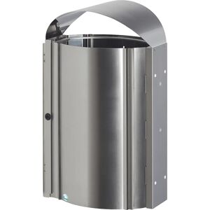 VAR Colector de residuos de acero inoxidable para exteriores, capacidad 50 l, H x A x P 780 x 490 x 326 mm, 4 pies