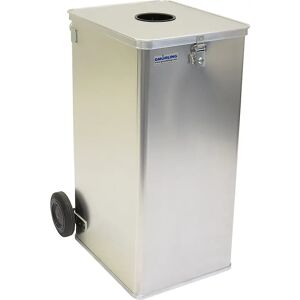 Gmöhling Contenedor de basura/recipiente para la eliminación de residuos G®-DROP, capacidad 240 l, aluminio con ruedas, bajo llave