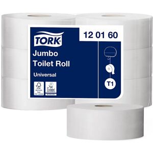 TORK Papel higiénico Jumbo, rollo industrial, tissue Standard, de 1 capa, blanco, UE 6 rollos, a partir de 21 UE