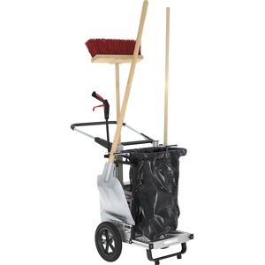 FLORA Carro colector de residuos Picobello Mini, con soporte fijo para bolsas de basura y utensilios, H x A x L 1060 x 710 x 930 mm, 120 l