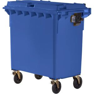 kaiserkraft Contenedor de basura de plástico, DIN EN 840, capacidad 770 l, A x H x P 1360 x 1330 x 770 mm, azul, a partir de 5 unid.