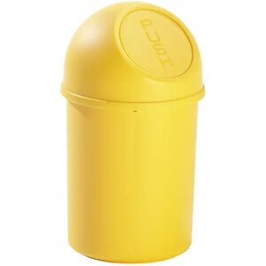 helit Papelera con trampilla de plástico, capacidad 6 l, UE 6 unid., H x Ø 375 x 216 mm, amarillo