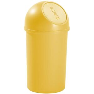 helit Papelera con trampilla de plástico, capacidad 13 l, UE 6 unid., H x Ø 490 x 252 mm, amarillo