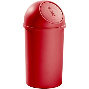 helit Papelera con trampilla de plástico, capacidad 25 l, UE 3 unid., H x Ø 615 x 315 mm, rojo