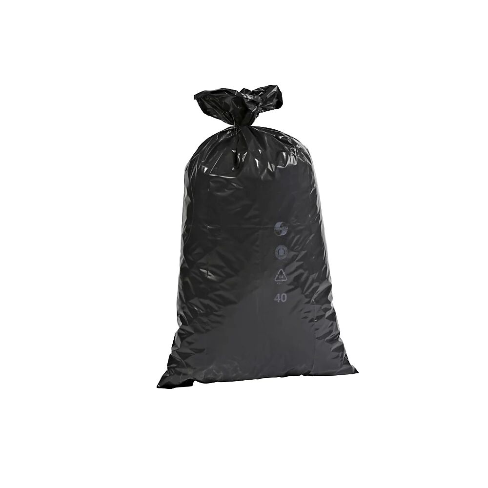 kaiserkraft Bolsas de basura estándar, PEBD, 70 l, 60 µm, A x H 575 x 1000 mm, UE 250 unid., negro