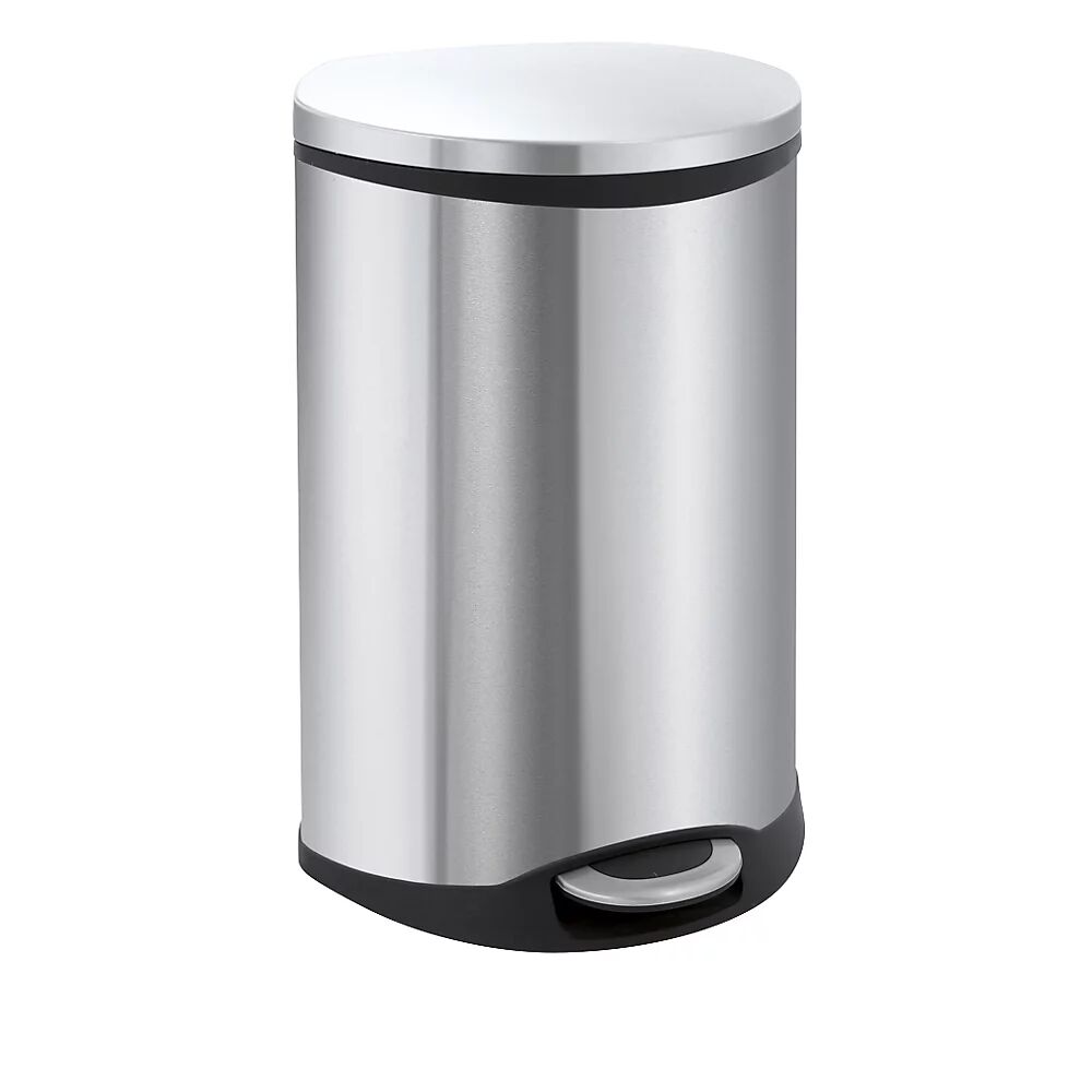 EKO Colector de residuos con pedal, en forma de concha, capacidad 18 l, H x A x P 524 x 298 x 336 mm, cuerpo de acero inoxidable