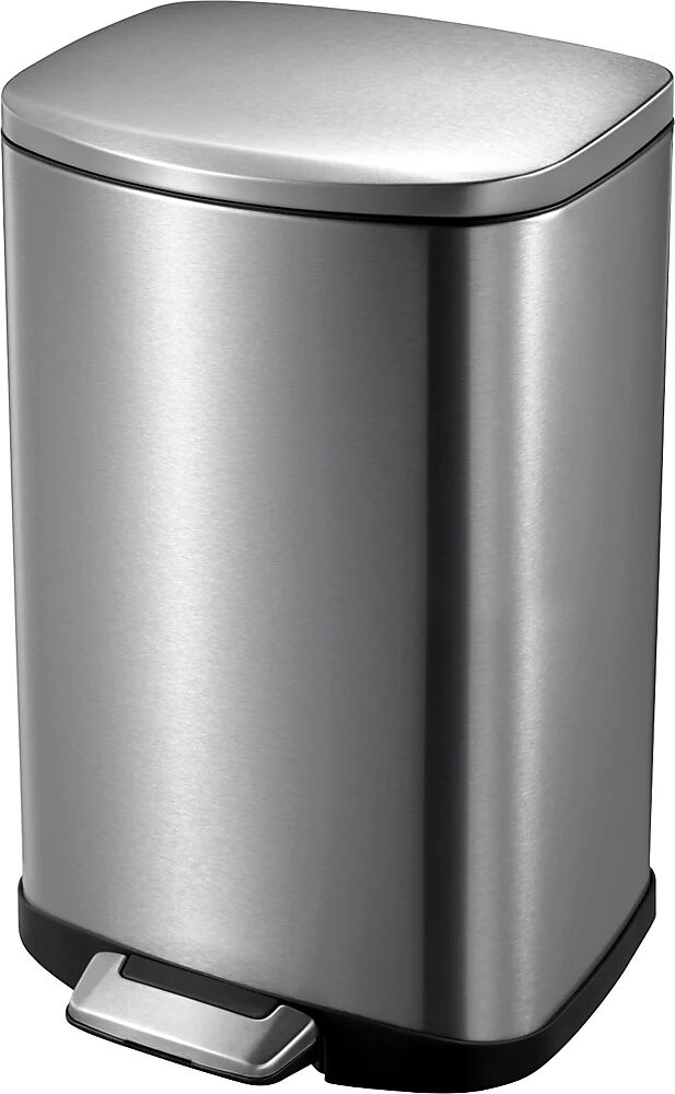 EKO Colector de residuos de acero inoxidable con pedal, capacidad 12 l, H x A x P 421 x 270 x 266 mm, antideslizante