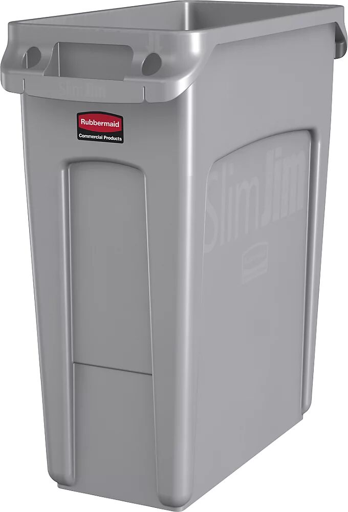 Rubbermaid Recipiente para separar materiales/cubo de basura SLIM JIM®, capacidad 60 l, con conductos de ventilación, gris, a partir de 10 unid.