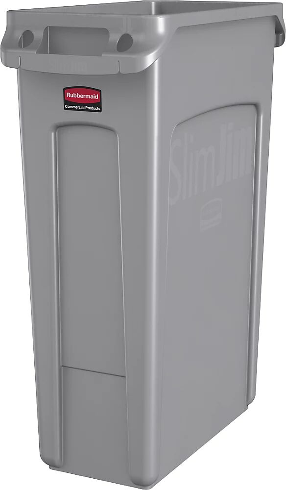 Rubbermaid Recipiente para separar materiales/cubo de basura SLIM JIM®, capacidad 87 l, con conductos de ventilación, gris, a partir de 3 unid.