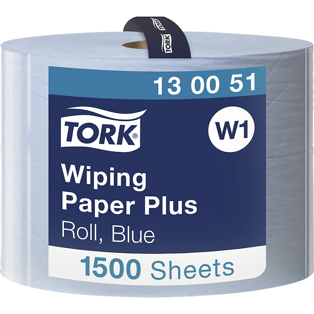 TORK Toallitas de papel multiusos, resistentes, calidad híbrida, 2 capas, azules, UE 1 rollo, 1500 hojas/rollo