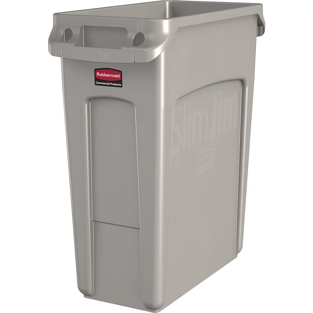 Rubbermaid Recipiente para separar materiales/cubo de basura SLIM JIM®, capacidad 60 l, con conductos de ventilación, beige, a partir de 10 unid.