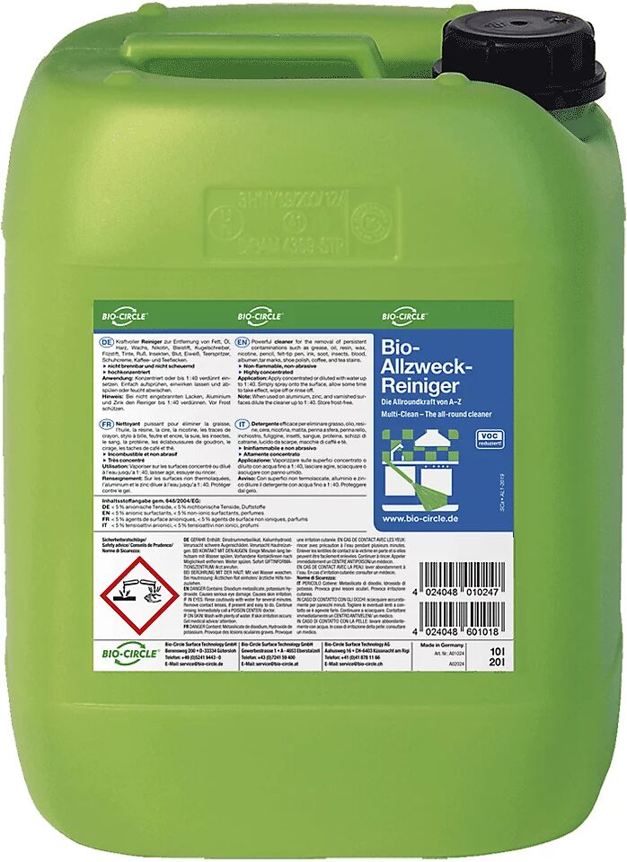 Bio-Circle Limpiador ecológico multiusos, en bidón, contenido 10 l