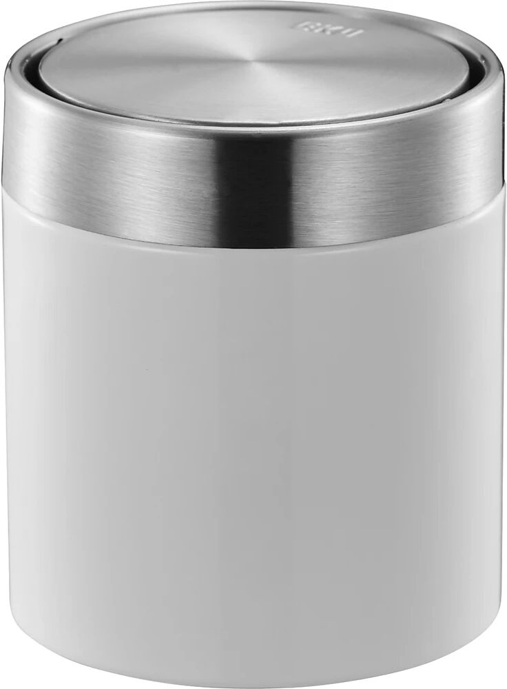 EKO Papelera de mesa, acero, capacidad 0,5 l, A x H x P 128 x 155 x 128 mm, blanco