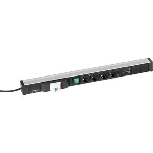 Treston Regleta de enchufes para mesas de trabajo, 4 enchufes, 2 x USB, interruptor FI, longitud 683 mm