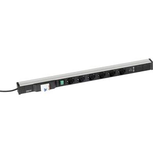 Treston Regleta de enchufes para mesas de trabajo, 6 enchufes, 2 x USB, interruptor FI, longitud 836 mm