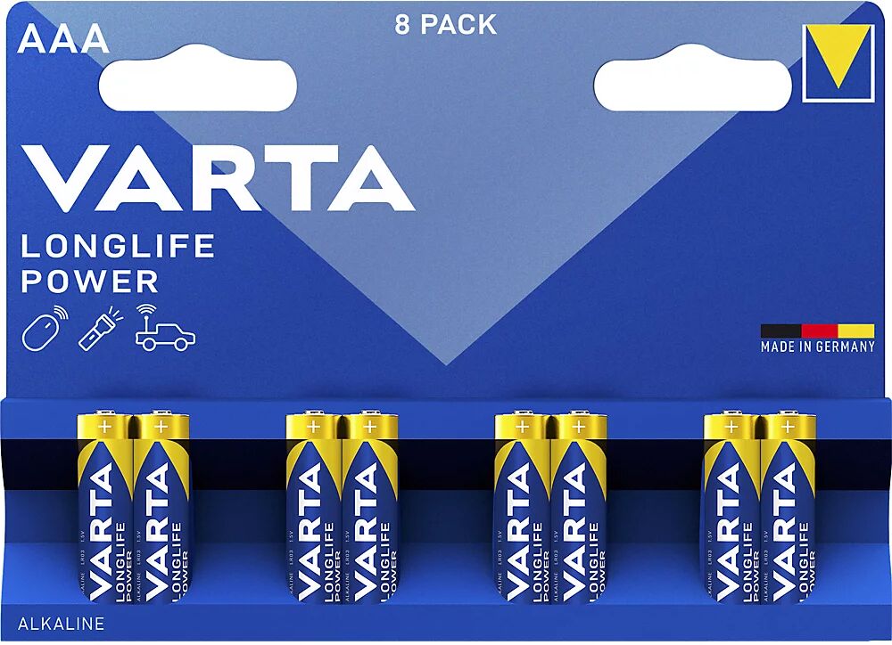 Varta Batería LONGLIFE Power, tamaño AAA, UE 8 unid., a partir de 10 UE