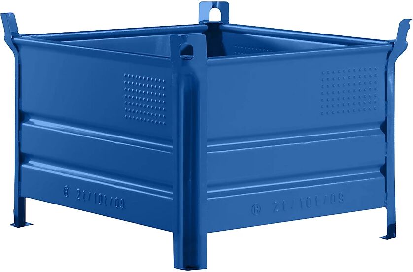 Heson Recipiente apilable de pared maciza, A x L 800 x 1000 mm, carga máx. 1000 kg, azul, a partir de 1 unid.