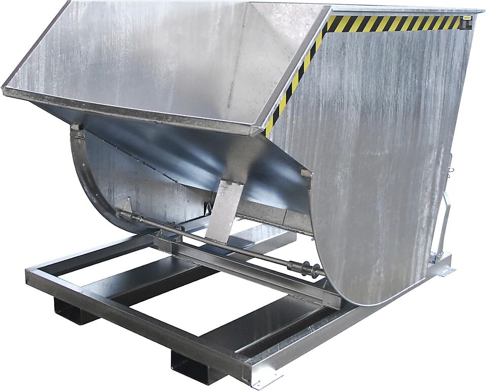 eurokraft pro Volquete, modelo estrecho, capacidad 2,0 m³, carga máx. 3000 kg, galvanizado al horno según EN ISO 1461