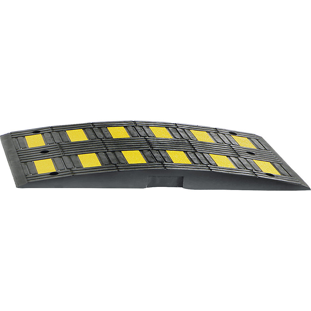 kaiserkraft Resalto de caucho reciclado para pavimento, amarillo / negro, para velocidad máx. recomendada de 20 km/h