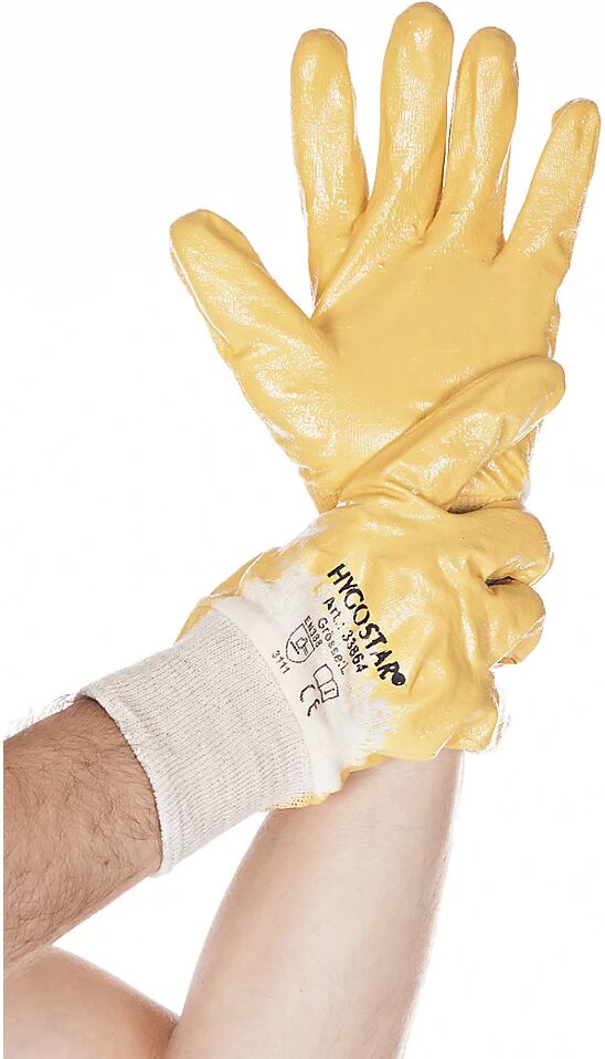 kaiserkraft Guantes de trabajo de nitrilo NITRIL GRIP, amarillo, talla 7 (S), EU 144 pares