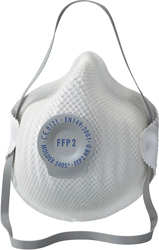 MOLDEX Máscara de protección respiratoria FFP2 NR D, con válvula de exhalación, UE 20 unid., blanco