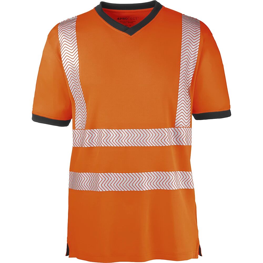 kaiserkraft Camiseta protectora de advertencia, naranja brillante / gris, talla M