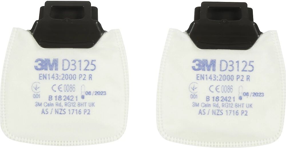 3M Filtro de partículas Secure Click™ D3125, grado de protección P2 R, UE 10 pares, para mascarillas HF-800