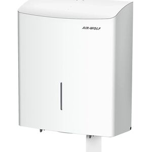 AIR-WOLF Dispensador dúplex de papel higiénico, para 1 rollo grande o 3 rollos domésticos, acero inoxidable blanco